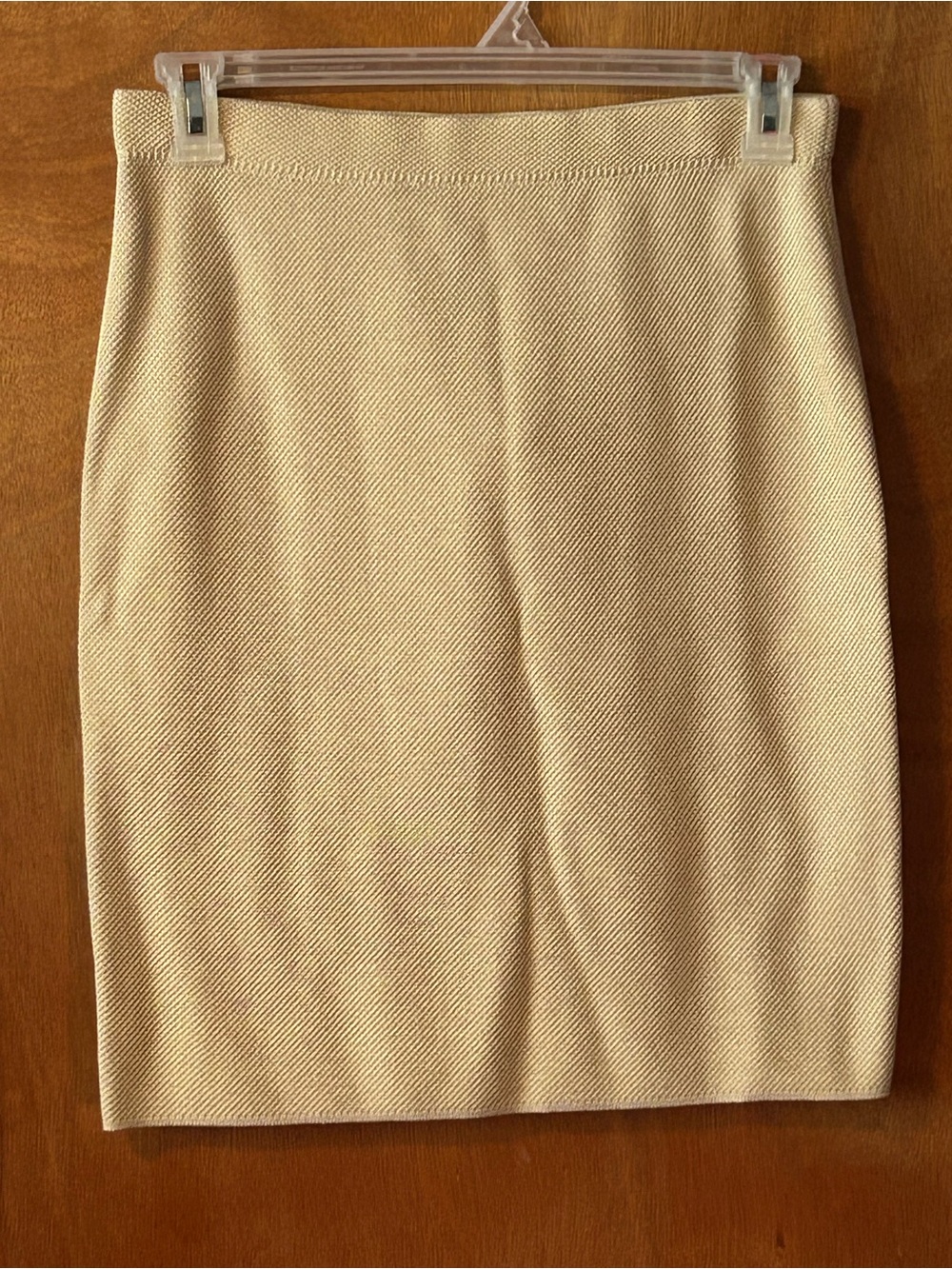 Escada Cream Textured Pencil Skirt